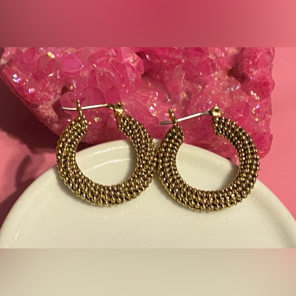 Creoles Weaving Pierced Earrings #9021